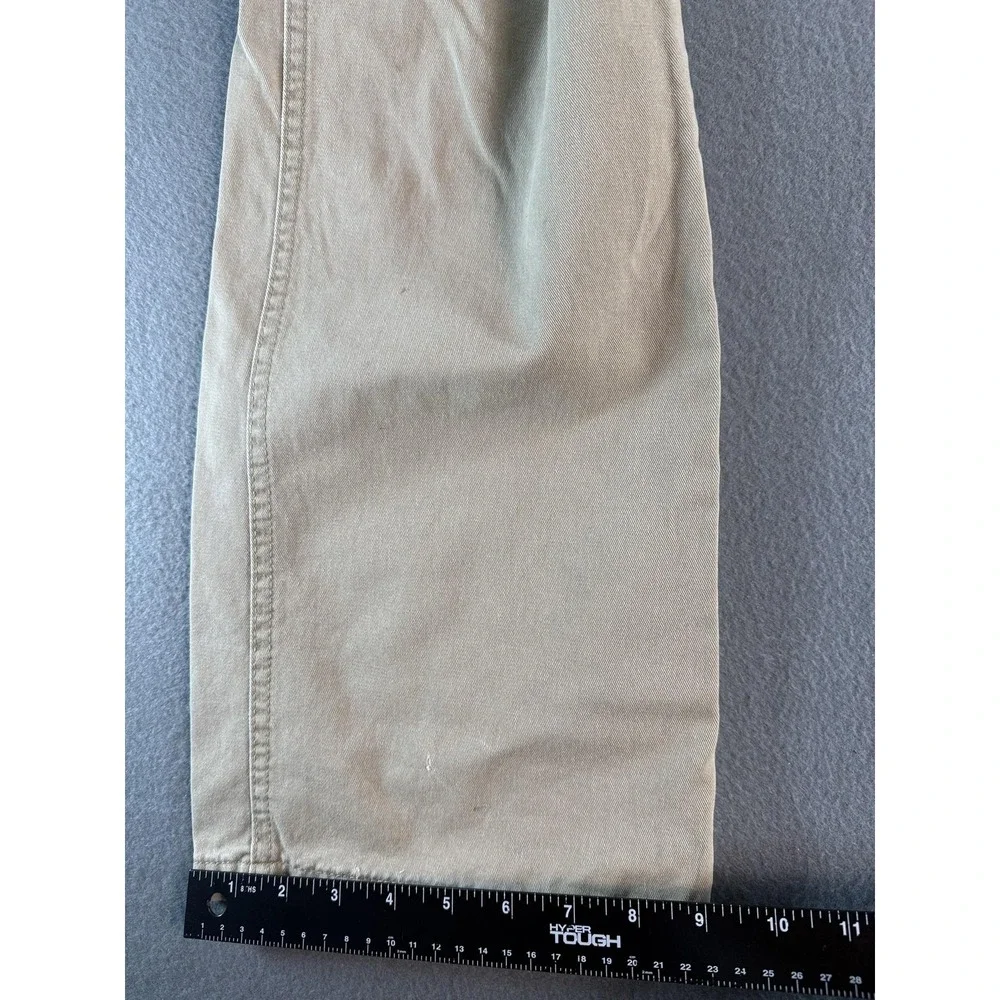 Wrangler Pants Mens 32x30 Beige Relaxed Fit Cargo Canvas Straight Leg Workwear